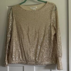 Skye's the Limit Sparkling Gold Sequin Blouse
